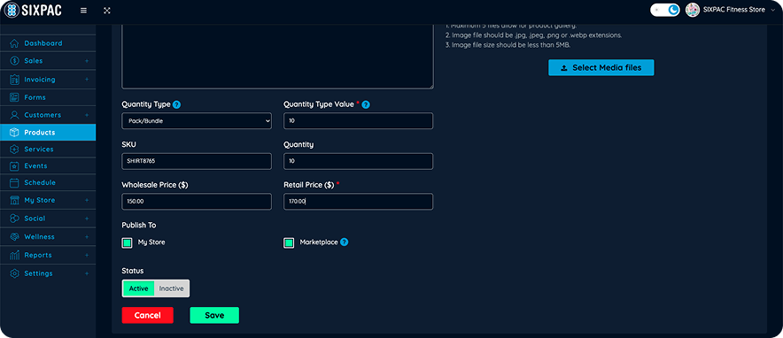Business dashboard